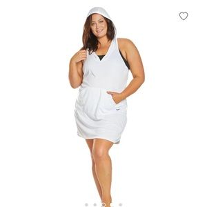NWT~ NIKE DriFit Hooded White Dress / Swim Cover Up 2X
